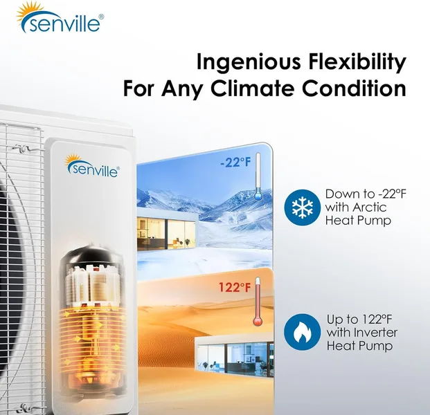 12000 BTU Mini Split Air Conditioner - Heat Pump - AURA Series product image