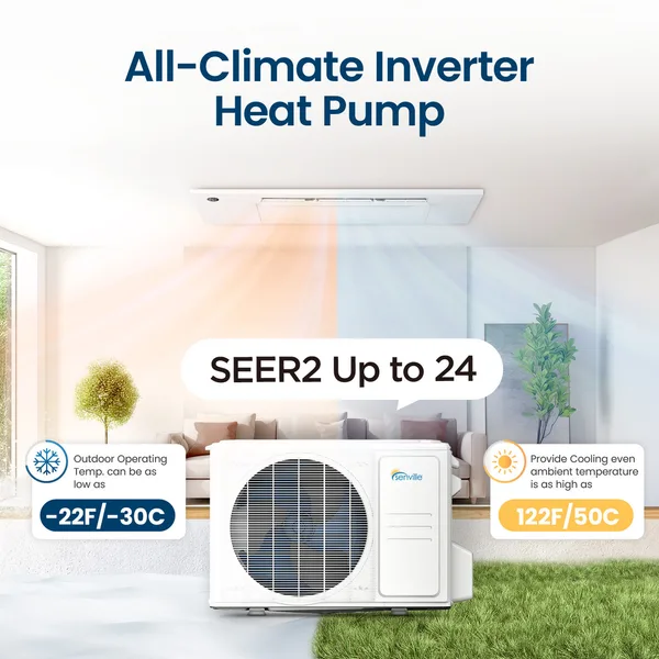18000 BTU 1-Way Cassette Air Conditioner - Heat Pump - SENA-18HF-1WC product image