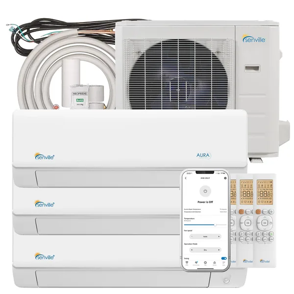 28000 BTU Dual Zone Mini Split Air Conditioner - Heat Pump - SENA/30HF/D product image